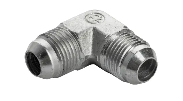 Metalowy kolanko hydrauliczne z gwintami. Różne rozmiary gwintów hydraulicznych są kluczowe dla szczelnych połączeń.