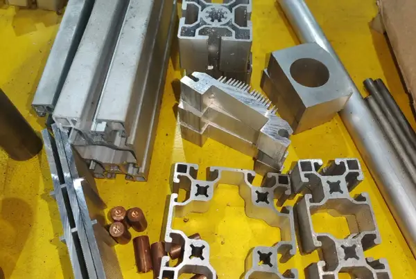 Różnorodne profile i kształtki z aluminium 6061, gotowe do budowy konstrukcji.
